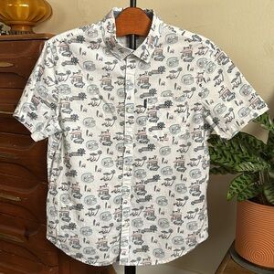 Original Penguin by Munsing Wear Men's Short Sleeve Button Down Summer Pool